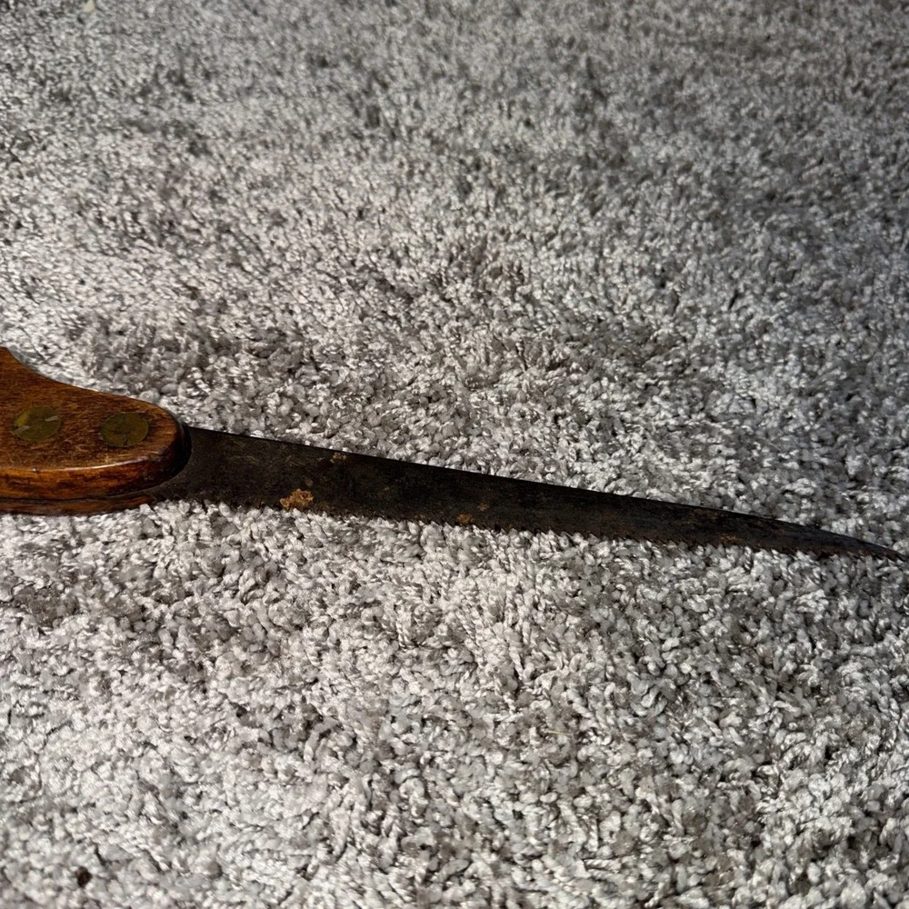 Early 1900s W P Howell Key Hole Saw Wood Handle, Antique, Overall Blade Size 8in